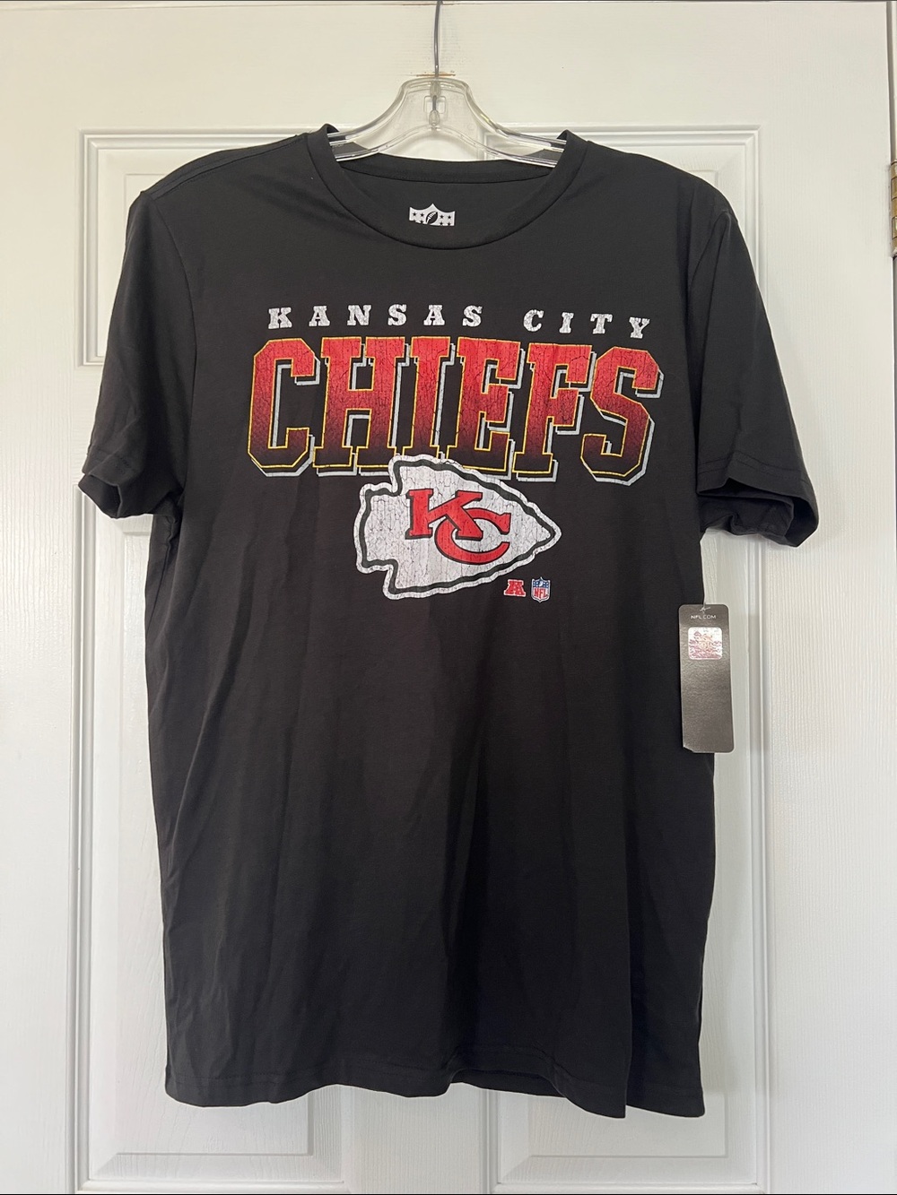 NFL Kansas City Chiefs Black Short-Sleeve Graphic Tee with Red & Gold Lettering